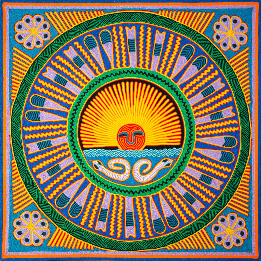 Huichol Yarn Painting Print • L - 175 - Huichol Arts