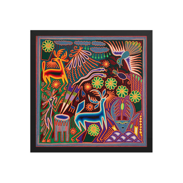 Huichol Yarn Painting Print • L - 178 - Huichol Arts