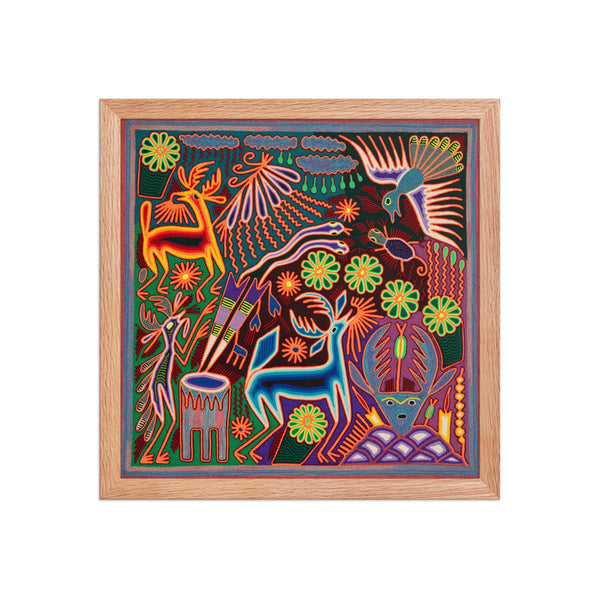 Huichol Yarn Painting Print • L - 178 - Huichol Arts