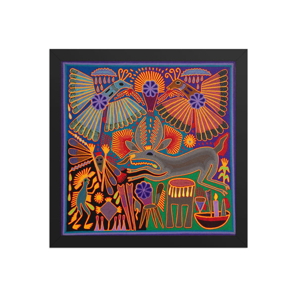 Huichol Yarn Painting Print • L - 181 - Huichol Arts