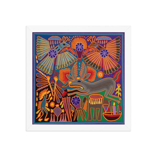 Huichol Yarn Painting Print • L - 181 - Huichol Arts