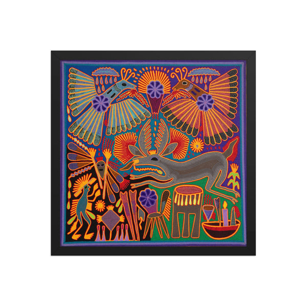 Huichol Yarn Painting Print • L - 181 - Huichol Arts