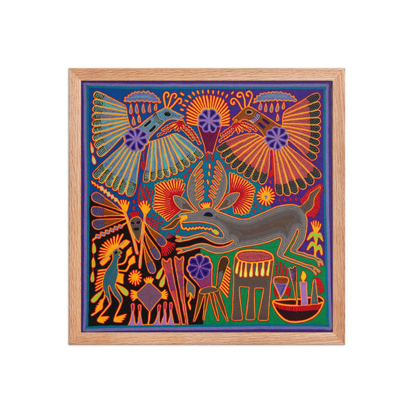 Huichol Yarn Painting Print • L - 181 - Huichol Arts