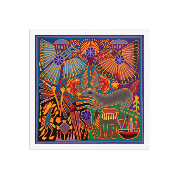 Huichol Yarn Painting Print • L - 181 - Huichol Arts