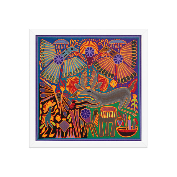 Huichol Yarn Painting Print • L - 181 - Huichol Arts