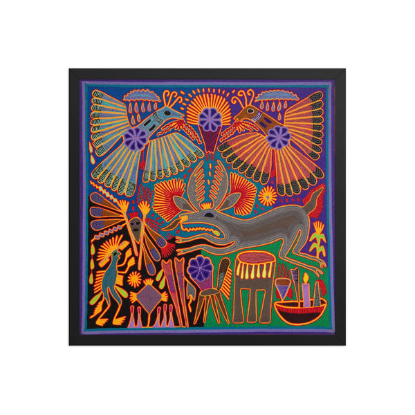 Huichol Yarn Painting Print • L - 181 - Huichol Arts