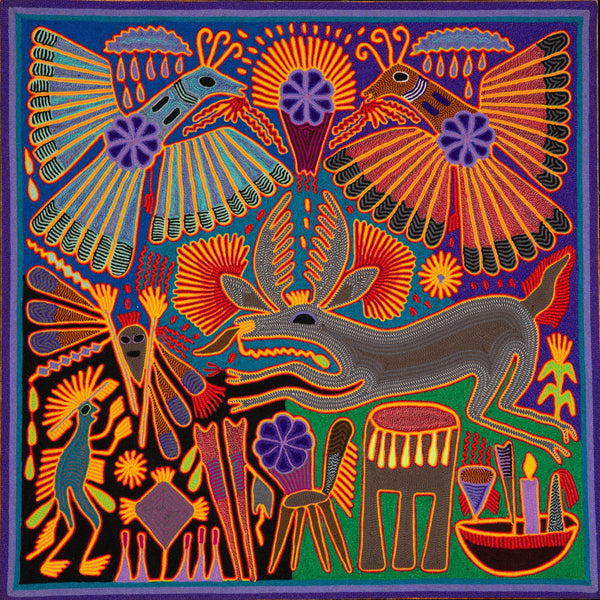 Huichol Yarn Painting Print • L - 181 - Huichol Arts