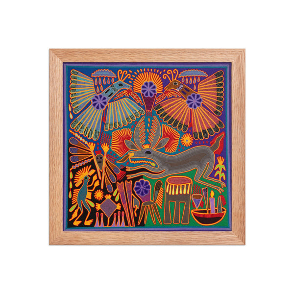 Huichol Yarn Painting Print • L - 181 - Huichol Arts