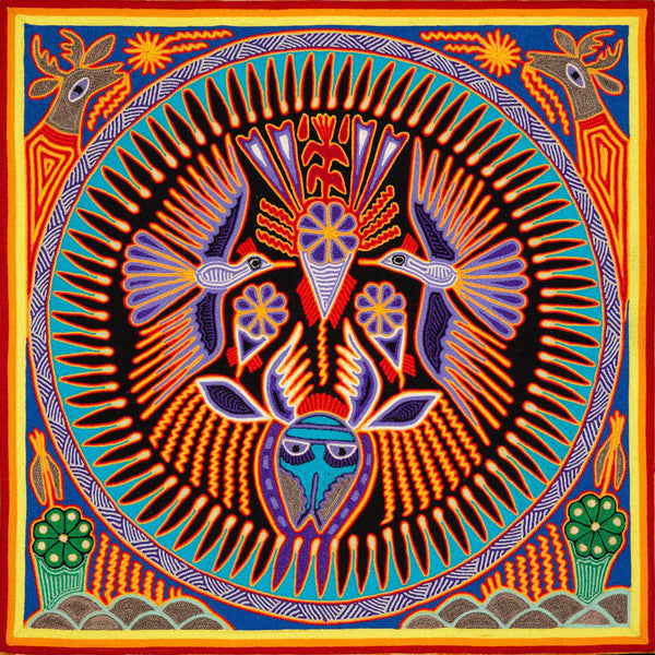 Huichol Yarn Painting Print • L - 183 - Huichol Arts