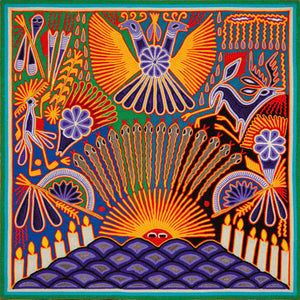 Huichol Yarn Painting Print • L - 184 - Huichol Arts