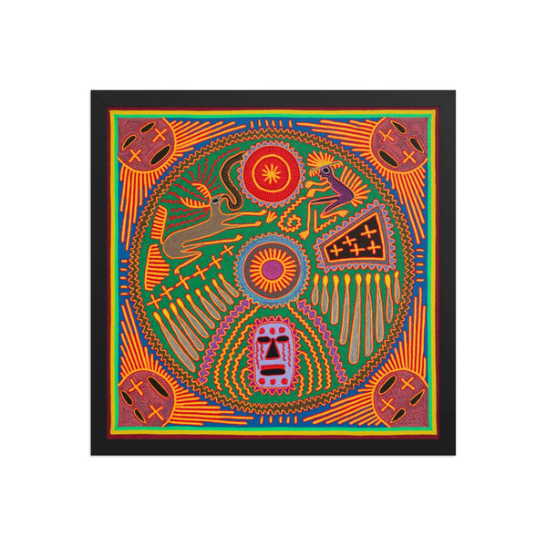Huichol Yarn Painting Print • L - 186 - Huichol Arts