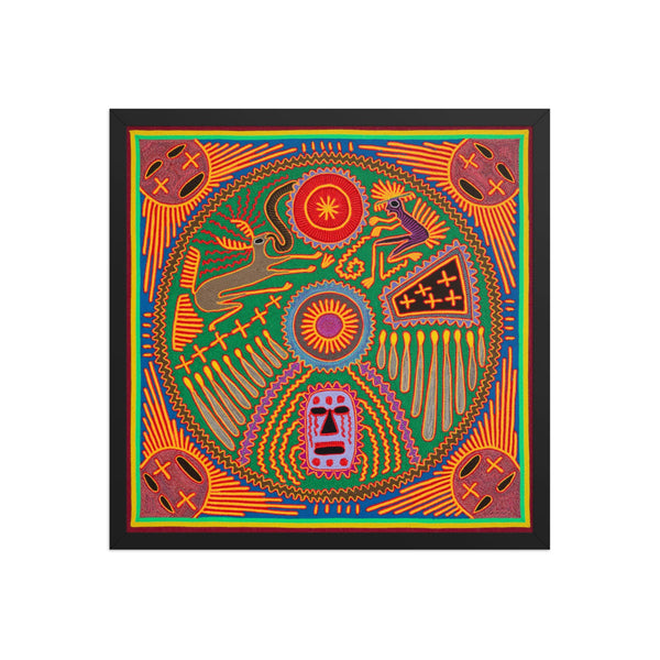 Huichol Yarn Painting Print • L - 186 - Huichol Arts
