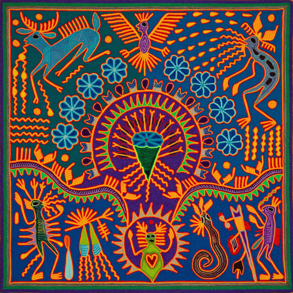 Huichol Yarn Painting Print • L - 189 - Huichol Arts