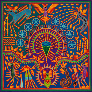 Huichol Yarn Painting Print • L - 189 - Huichol Arts