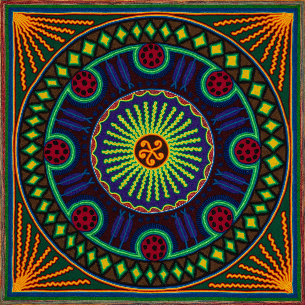 Huichol Yarn Painting Print • L - 191 - Huichol Arts