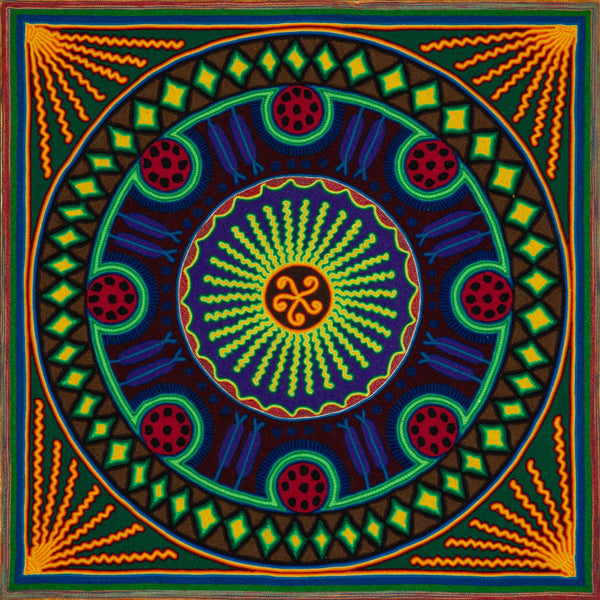 Huichol Yarn Painting Print • L - 191 - Huichol Arts