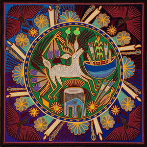 Huichol Yarn Painting Print • L - 192 - Huichol Arts