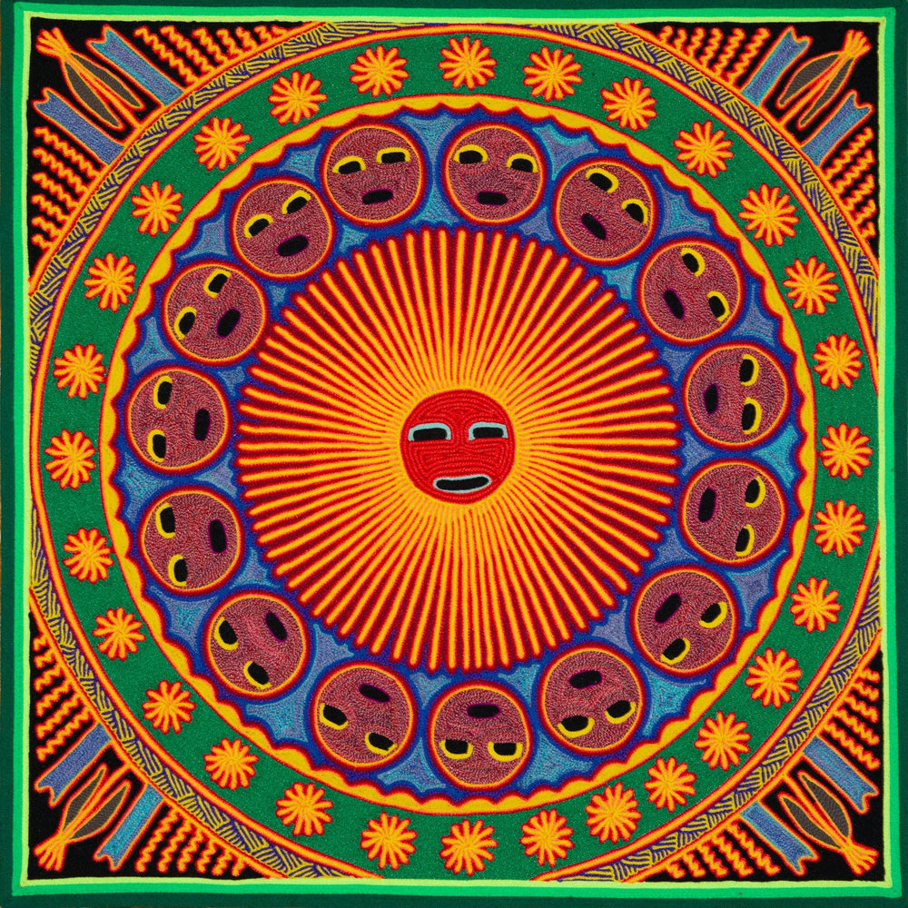 Huichol Yarn Painting Print • L - 194 - Huichol Arts