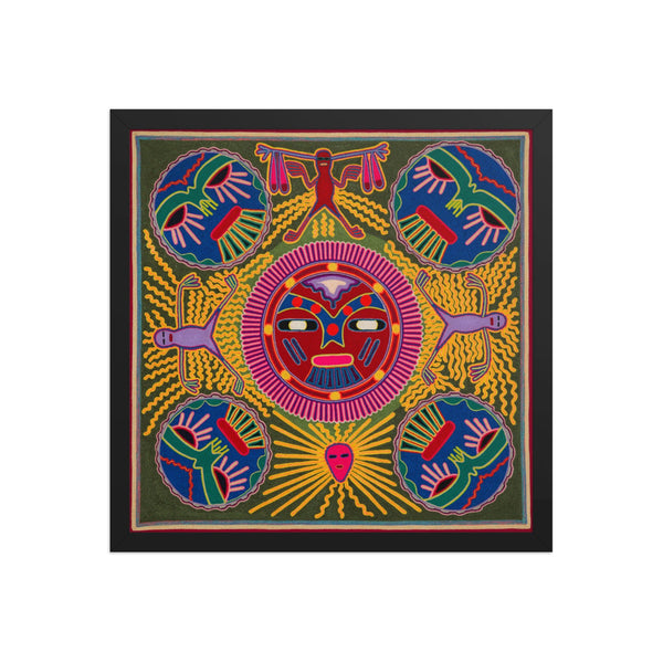 Huichol Yarn Painting Print • L - 196 - Huichol Arts