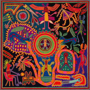 Huichol Yarn Painting Print • L - 197 - Huichol Arts