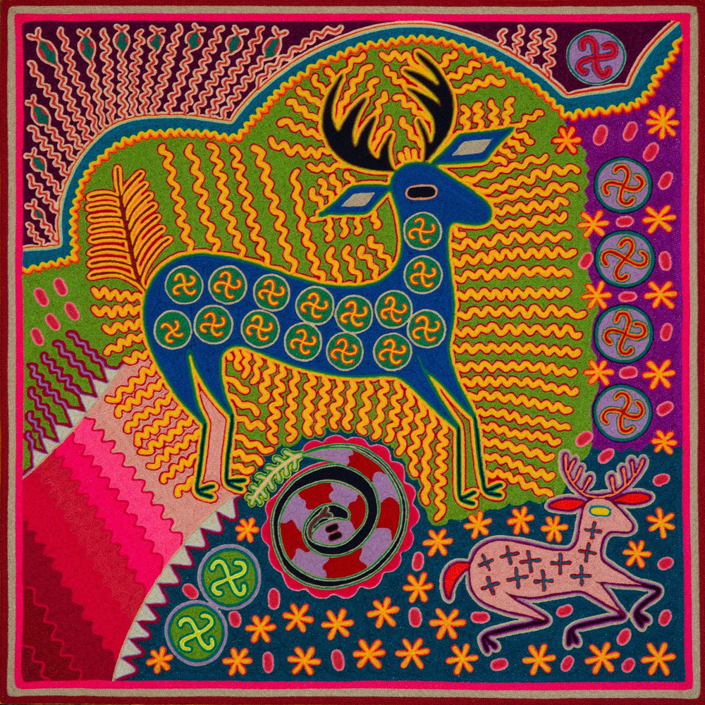 Huichol Yarn Painting Print • L - 198 - Huichol Arts