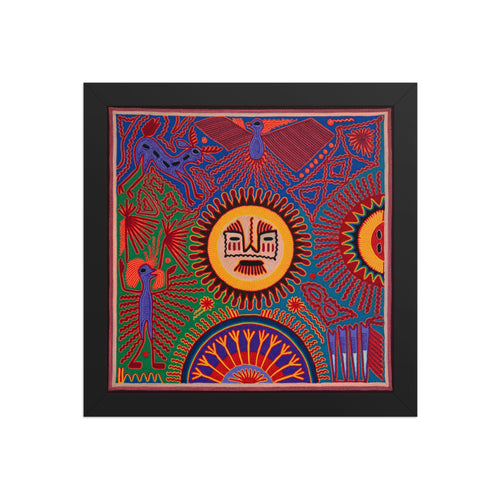 Huichol Yarn Painting Print • L - 202 - Huichol Arts
