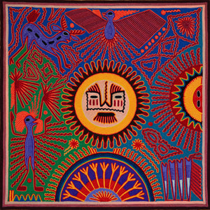 Huichol Yarn Painting Print • L - 202 - Huichol Arts