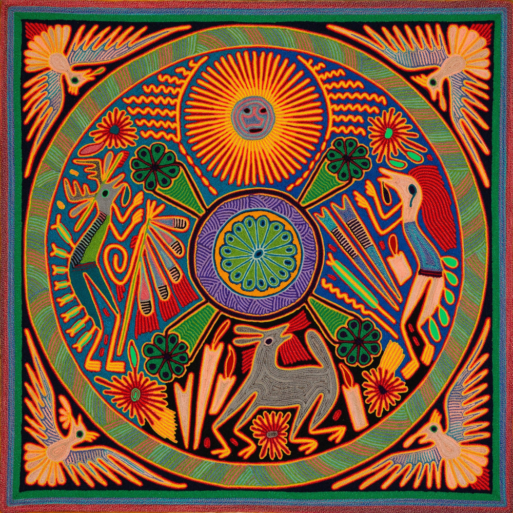 Huichol Yarn Painting Print • L - 203 - Huichol Arts