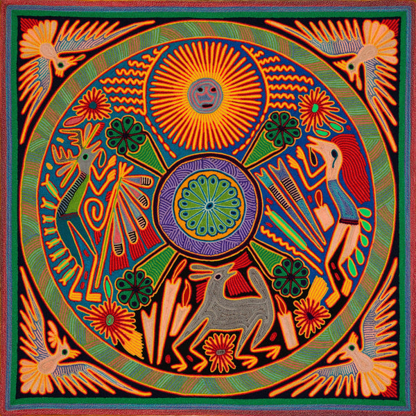 Huichol Yarn Painting Print • L - 203 - Huichol Arts
