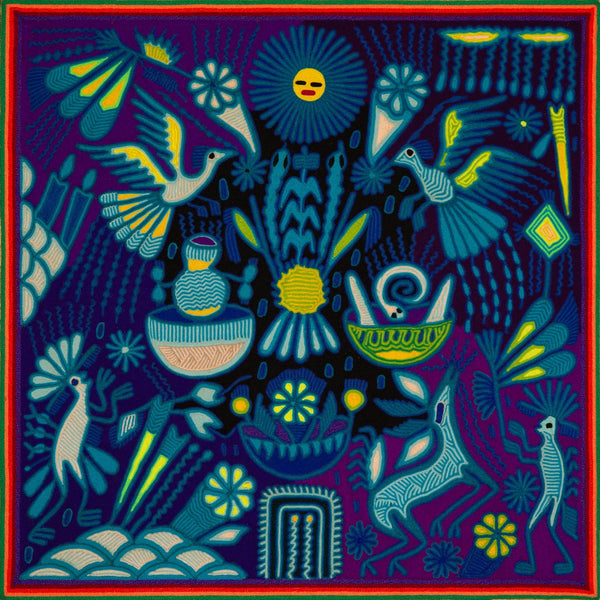Huichol Yarn Painting Print • L - 204 - Huichol Arts