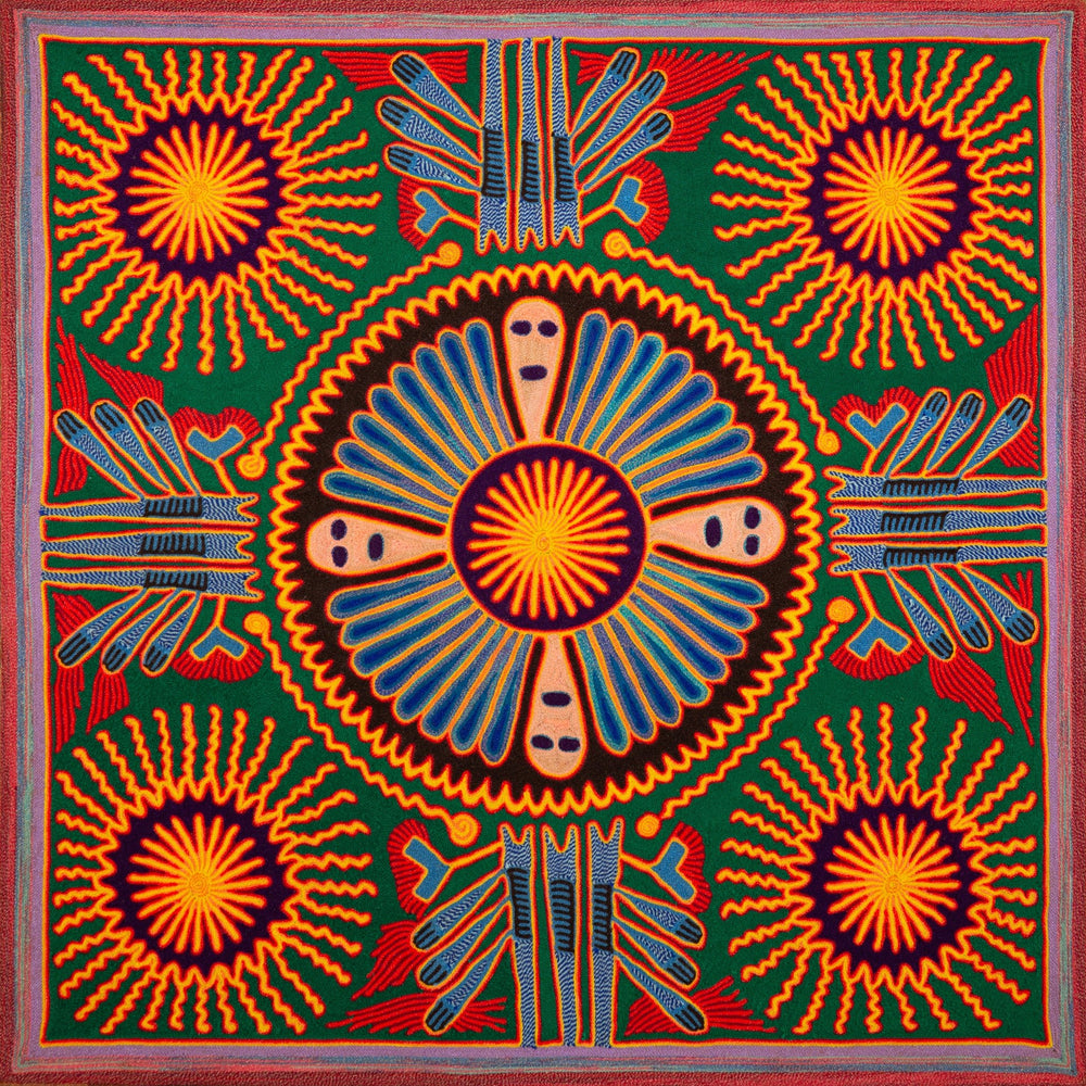 Huichol Yarn Painting Print • L - 205 - Huichol Arts