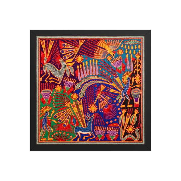Huichol Yarn Painting Print • L - 206 - Huichol Arts