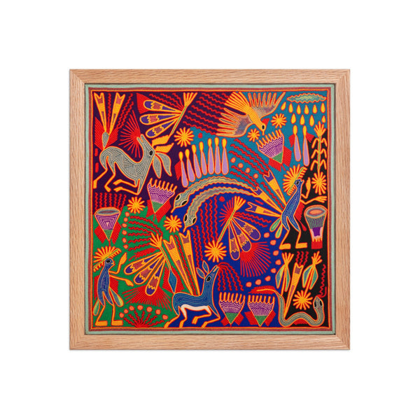 Huichol Yarn Painting Print • L - 206 - Huichol Arts