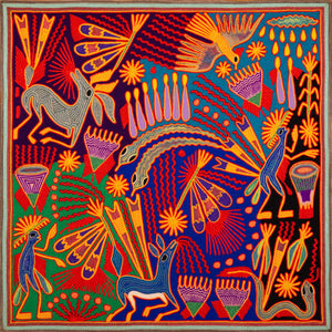 Huichol Yarn Painting Print • L - 206 - Huichol Arts
