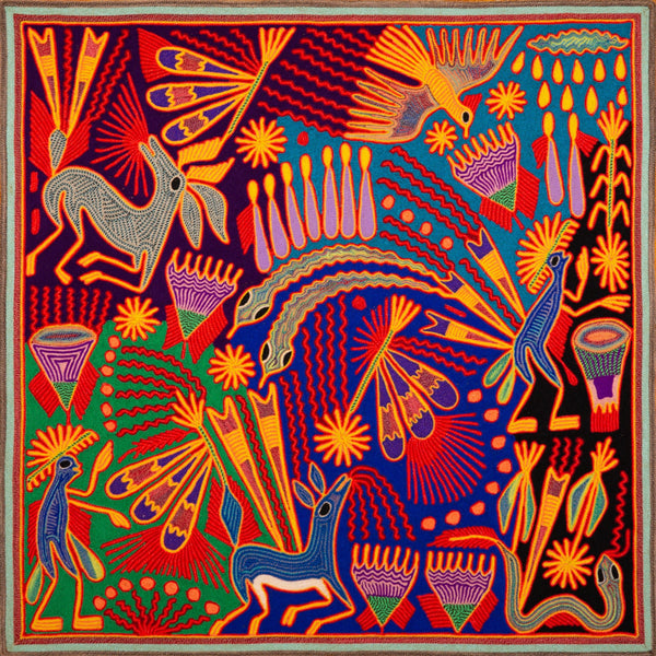 Huichol Yarn Painting Print • L - 206 - Huichol Arts