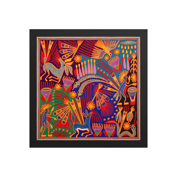 Huichol Yarn Painting Print • L - 206 - Huichol Arts