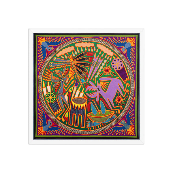 Huichol Yarn Painting Print • L - 207 - Huichol Arts