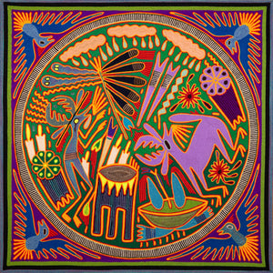 Huichol Yarn Painting Print • L - 207 - Huichol Arts