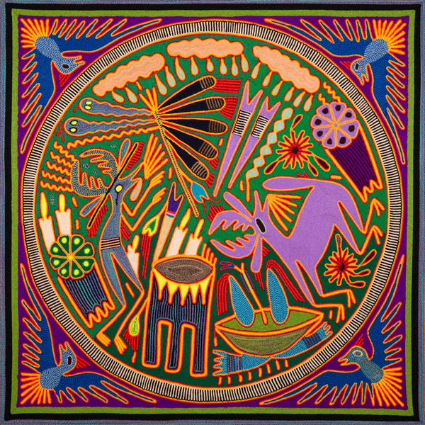 Huichol Yarn Painting Print • L - 207 - Huichol Arts