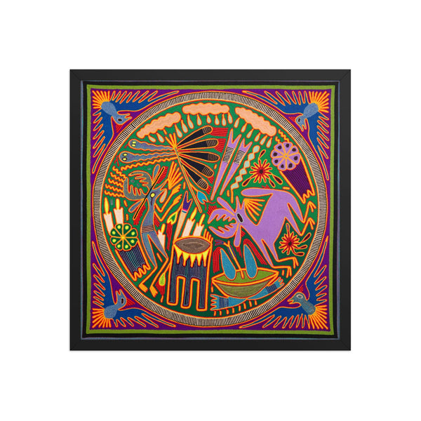 Huichol Yarn Painting Print • L - 207 - Huichol Arts