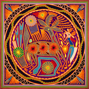 Huichol Yarn Painting Print • L - 210 - Huichol Arts