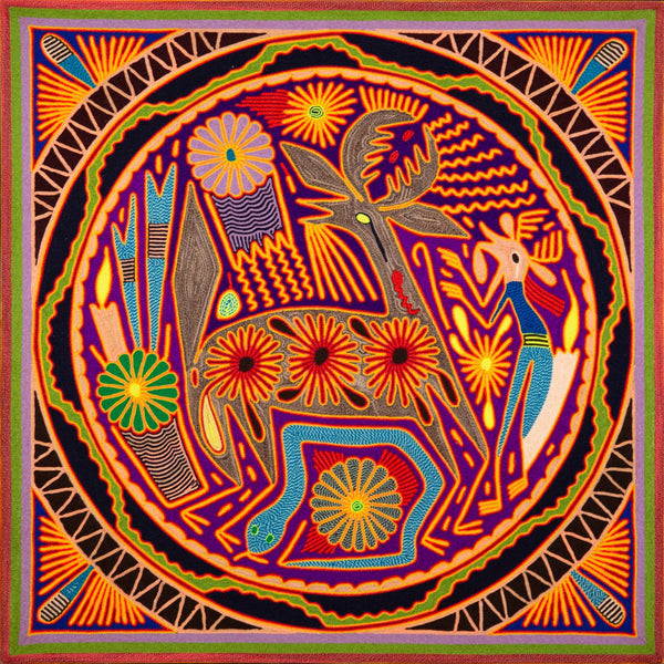 Huichol Yarn Painting Print • L - 210 - Huichol Arts