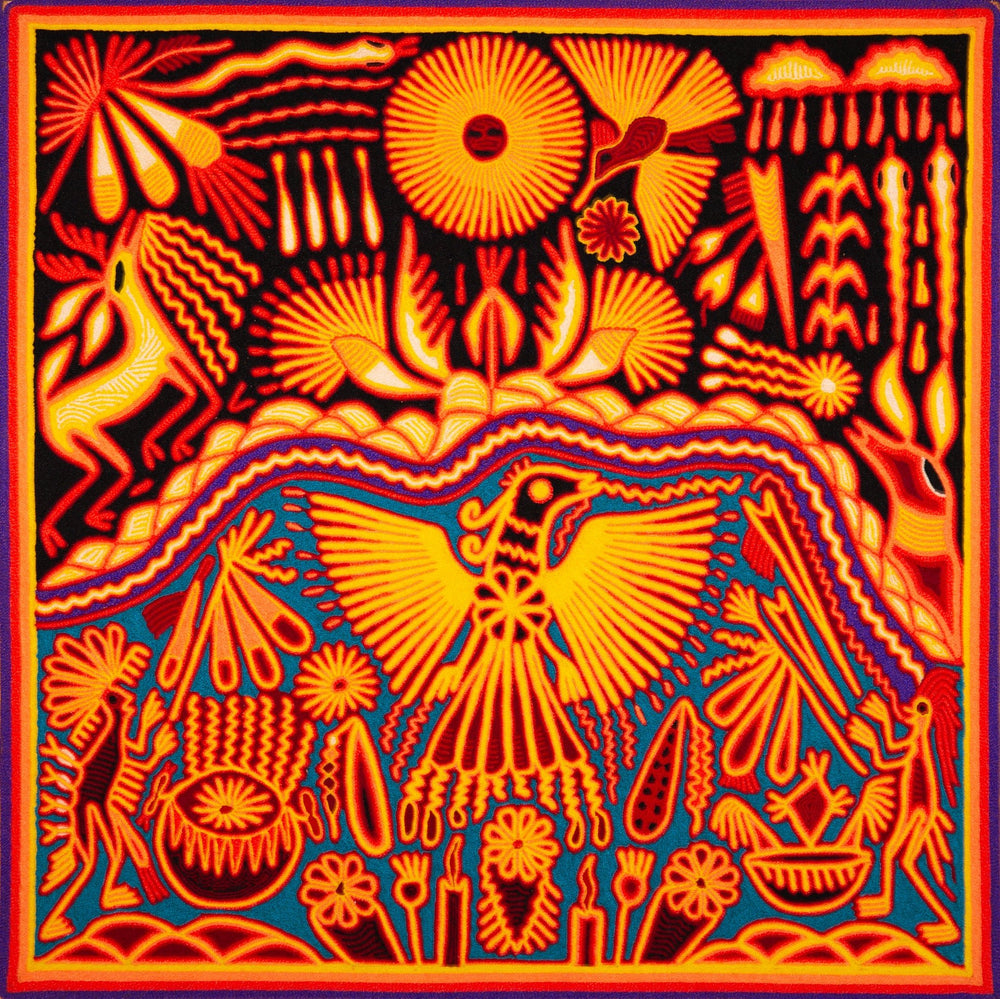 Huichol Yarn Painting Print • L - 211 - Huichol Arts