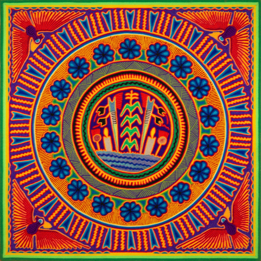 Huichol Yarn Painting Print • L - 212 - Huichol Arts