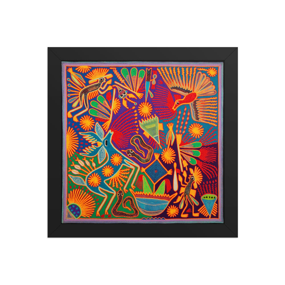 Huichol Yarn Painting Print • L - 213 - Huichol Arts