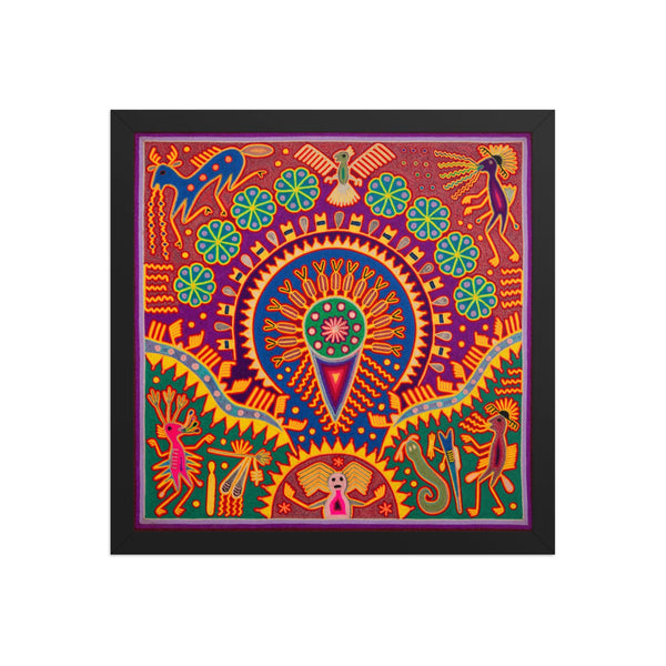 Huichol Yarn Painting Print • L - 214 - Huichol Arts