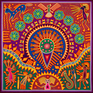 Huichol Yarn Painting Print • L - 214 - Huichol Arts