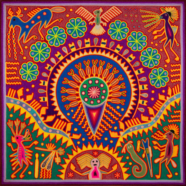 Huichol Yarn Painting Print • L - 214 - Huichol Arts