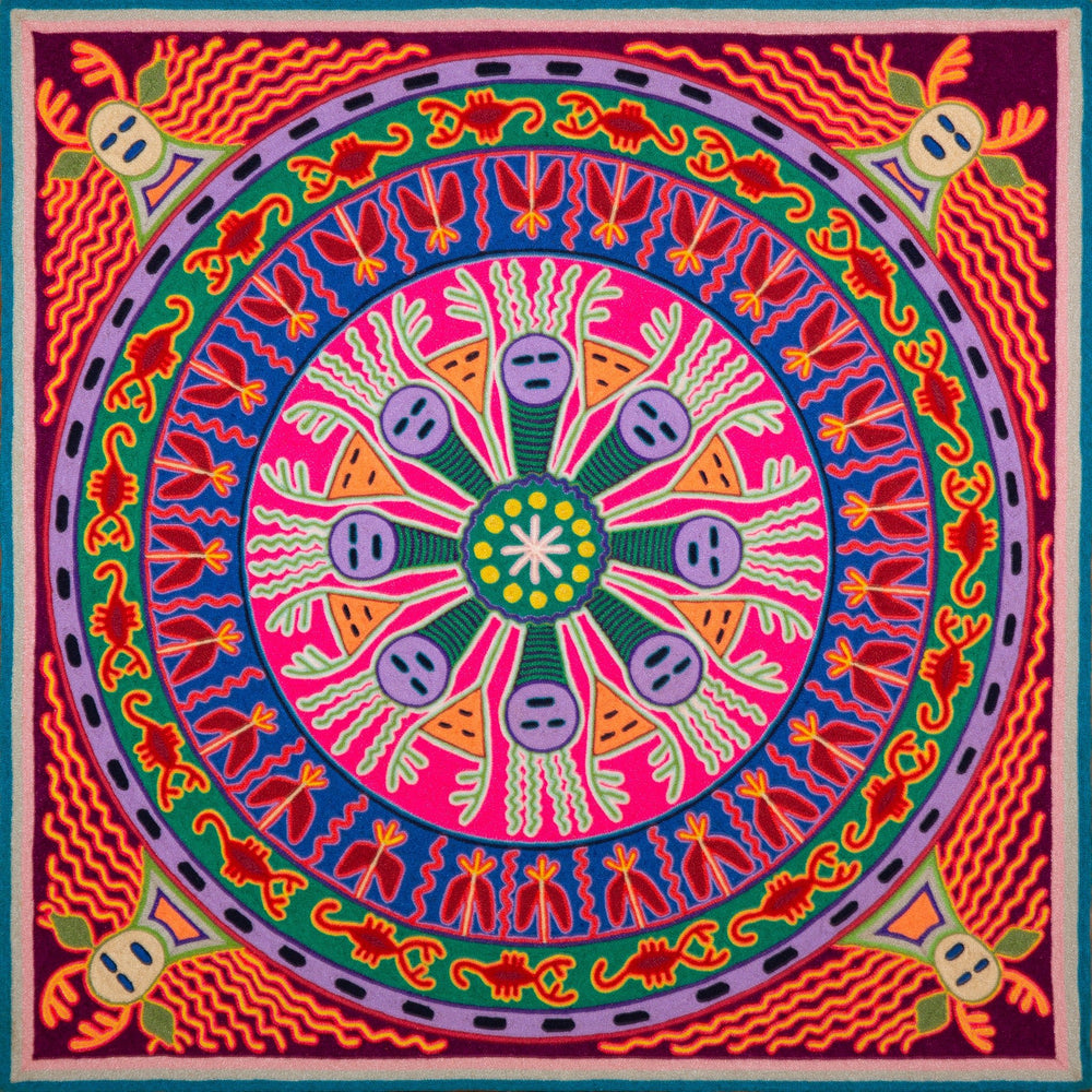 Huichol Yarn Painting Print • L - 215 - Huichol Arts