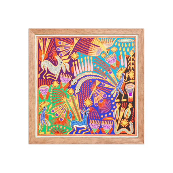 Huichol Yarn Painting Print • L - 218 - Huichol Arts